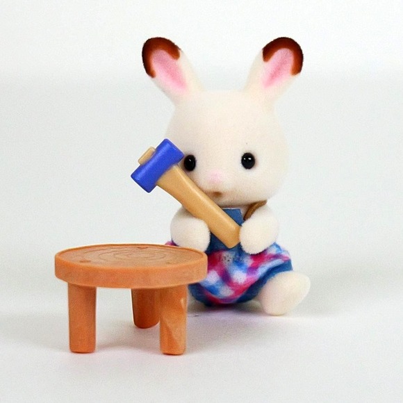 Calico Critters Sylvanian Families BB-13 Chocolate Rabbit Baby - Crafts Series - Picture 1 of 7